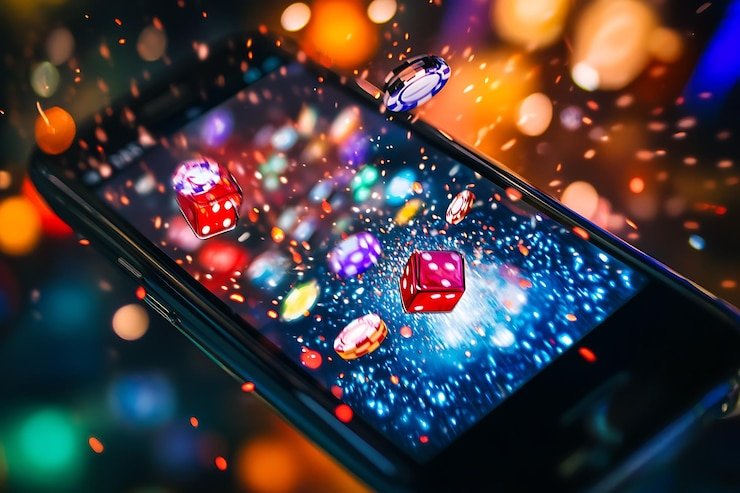 Pengguna membaca catatan hadiah mobile